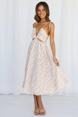 Simple And Sweet Midi Dress Orange