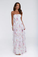 Styled For Sunshine Strapless Maxi Dress White