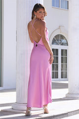 She's Sleek Maxi Dress  Pink