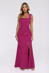 Moonlight Veil Maxi Dress Dark Pink